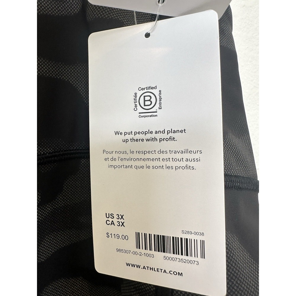 NWT Athleta RAINIER REFLECTIVE TIGHT Leggings Camo Black Cropped 3XL - Picture 6 of 12
